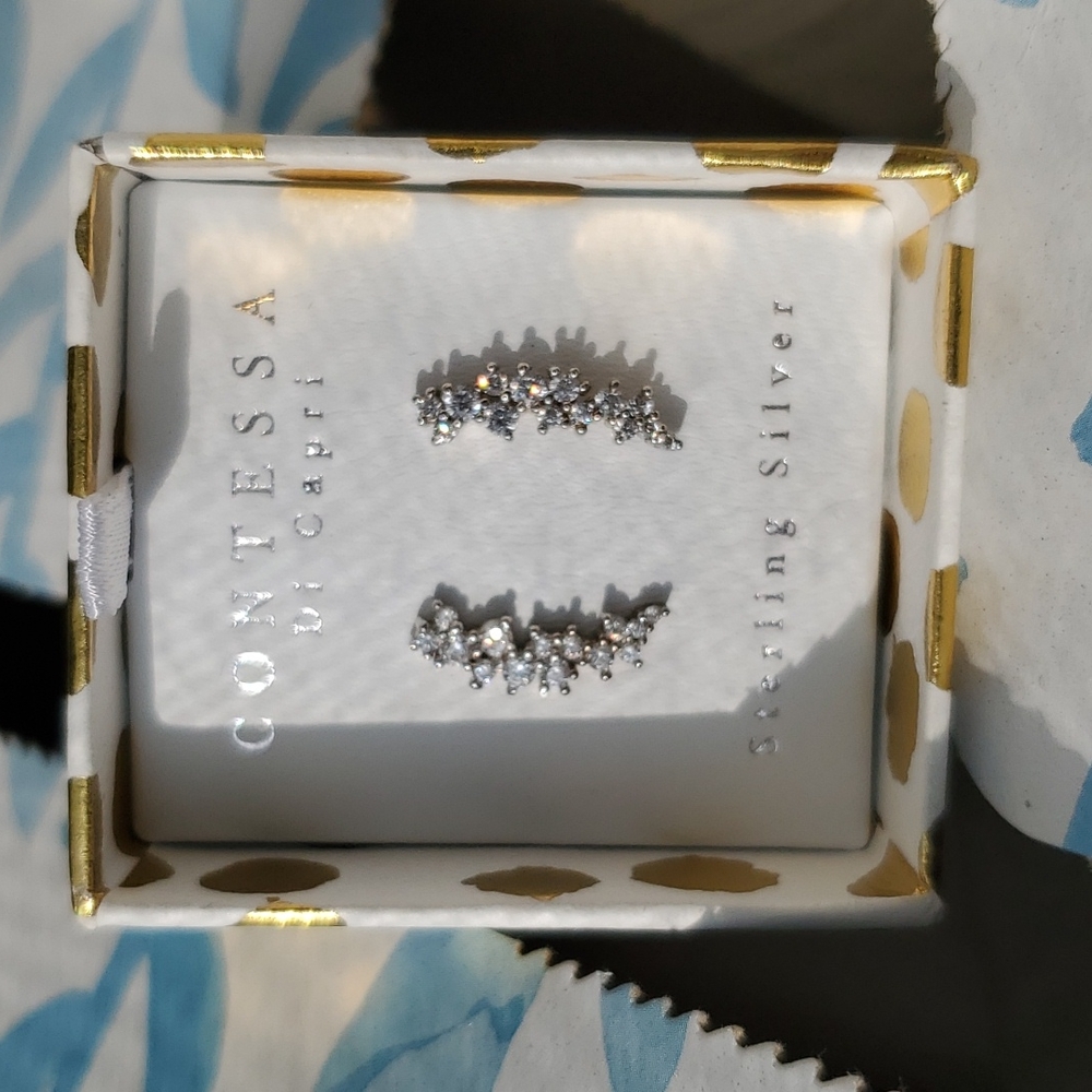 Sterling silver crawler earrings by Contesa Di Capri NWT